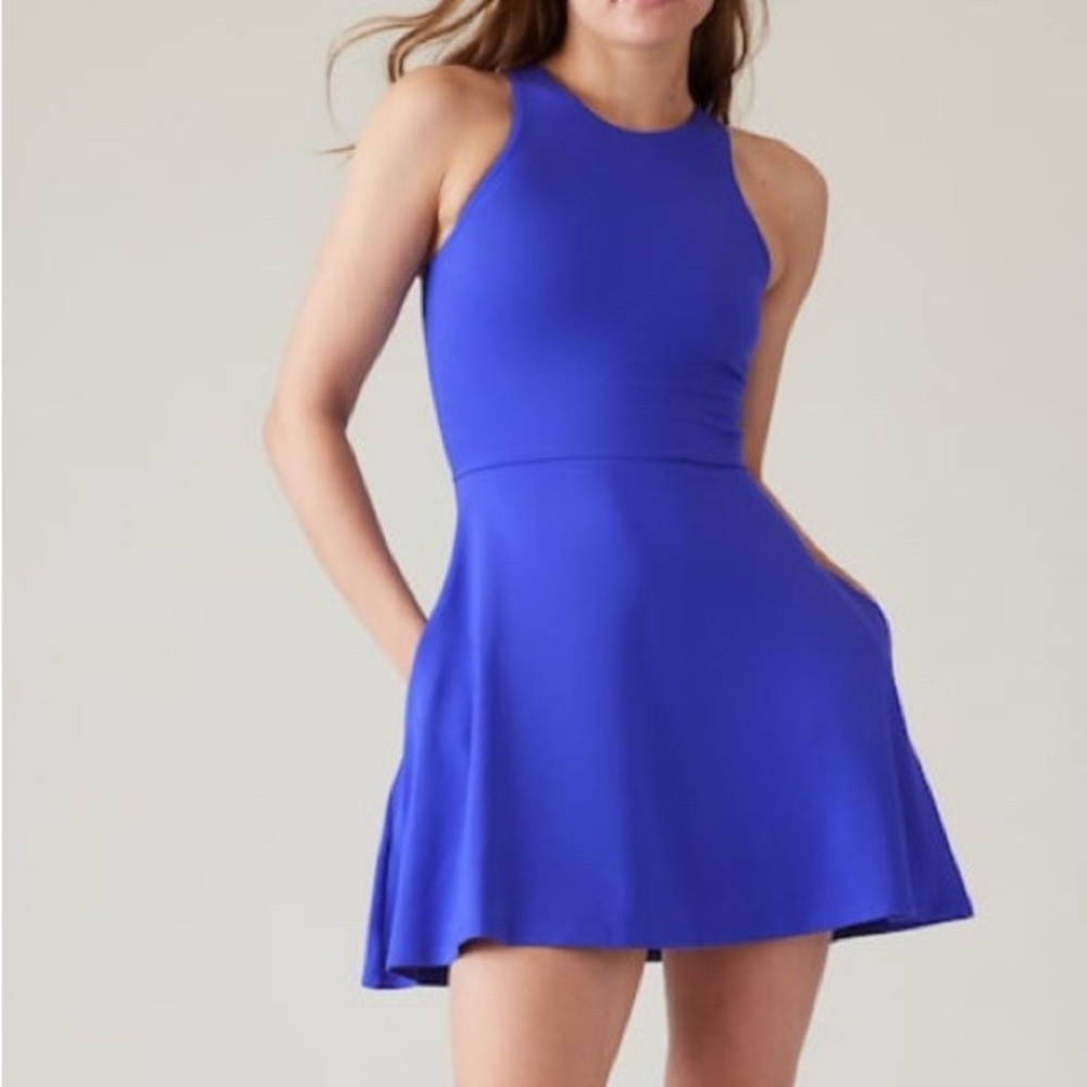 Athleta Conscious Dress Vibrant Lazurite Blue Athletic Dress Size Large